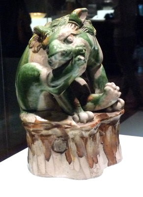 Tri-colored Lion from the Tang Dynasty (618 - 907 AD)