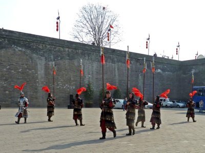 Tang Dynsaty Reenactors at the City Wall of  Xi'an
