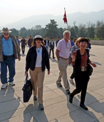 Susan with Chris, Tour Guide, on the way to see Terra-Cotta Warriors