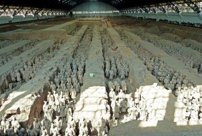1st Look at Terra-Cotta Warriors in Pit 1 (Largest Excavation)