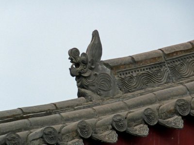 Figure on the Roof of Monastery of the Big Goose Pagoda