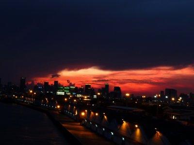 Watching Bangkok Sunset from Fantail of Nautica