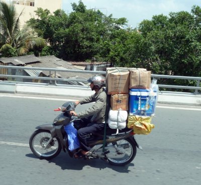 Loaded Moped in Saigon