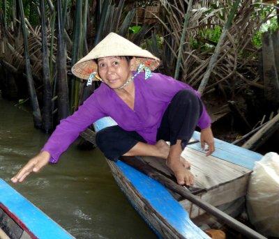 Vietnamese Woman on Sanpan