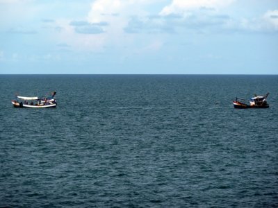 Fishing Boats in the South China Sea on the Way to Thailand