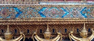 Inlay Covers Outside Walls of the Emerald Buddha Temple