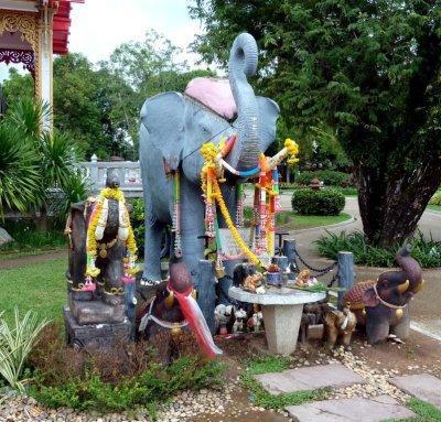 A Sacred Elephant Statue at the Wat Chalong Temple