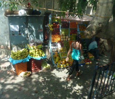 Fruit Stand in Bombay, India