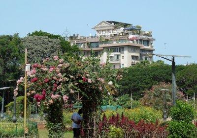 The Home of the Owner of Kingfisher Brewery Overlooks the Hanging Gardens of Bombay