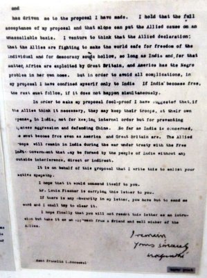 Gandhi's Letter to Roosevelt
