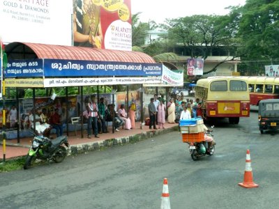 Bus Stop in Cochin, India