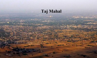 First Look at the Taj Mahal from the Airplane