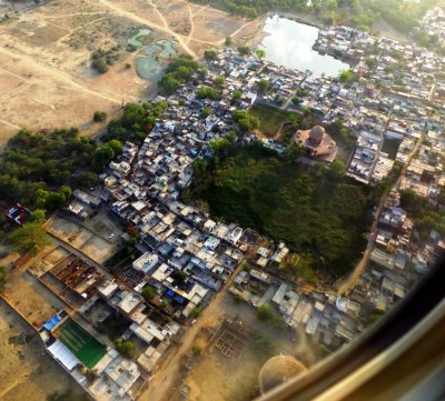 Agra, India from the Airplane