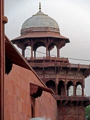 Tower on the Wall Around the Taj Mahal