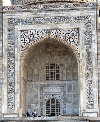 The Taj Mahal is Made of White Marble Inlaid with Precious Stones