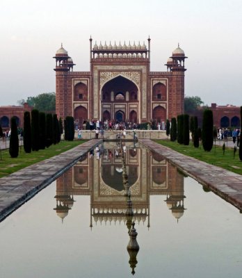 The Great Gate & Reflecting Pool Viewed from the Taj Mahal