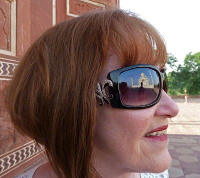 East Side of Taj Mahal Reflected in Sunglasses