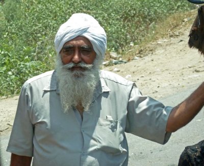 A Sikh Looks on as We Wait to Get Across the Road