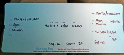 First Hand-written Boarding Pass I've Ever Seen