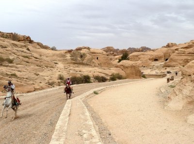  The Beginning of a        2-Mile Walk in the Desert Heat (One Way)