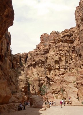 Sandstone Erosion on the Walls of the Siq