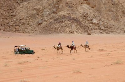 Crossing Wadi Rum on Camels
