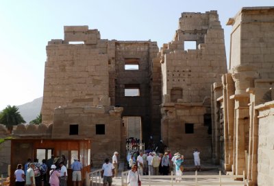 Entering the Medinet Habu (the Mortuary Temple of Ramses III)