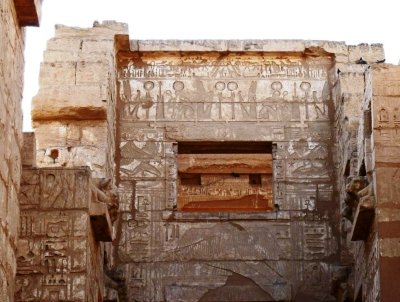 Hyroglyphs above the Entrance to Medinet Habu 