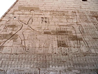 Relief on the First Pylon at Medinet Habu Shows Ramses III Defeating the Nubians
