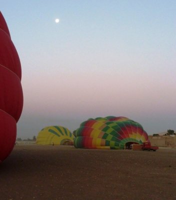 Moon over Hot Air Balloon Lift-off Field