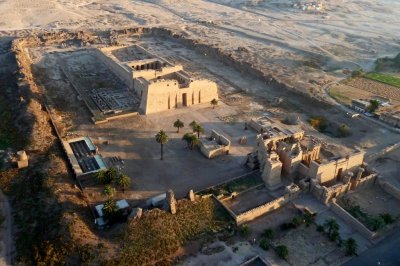 Aerial View of Medinet Habu (Mortuary Temple of Ramses III)