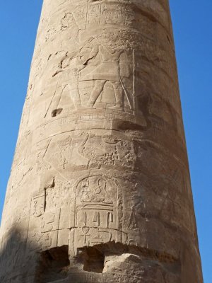 Pillars with Raised Relief are the Work of Seti I (1317-1292 BC) in the Great Hypostyle