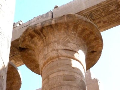 Top of Pillars & Ceiling Paint in the Great Hypostyle Hall at Karnak