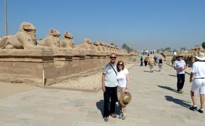 Leaving Karnak on the Avenue of Ram-headed Sphinxes