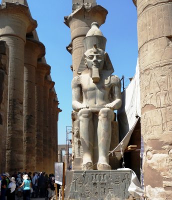 Statue of Ramses II with Wife Nefertiti (Small) at Luxor Temple