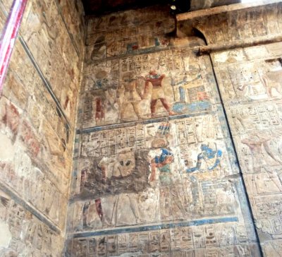 Walls inside the 'Holy of Holies' at the Luxor Temple
