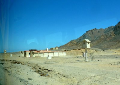 Desert Checkpoint on the Road from Qena to Safaga, Egypt