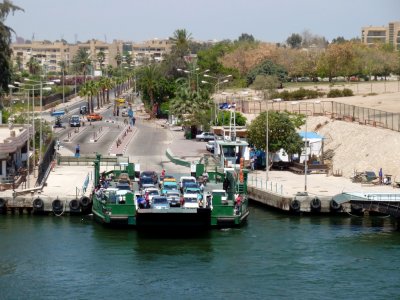 Ferry Loading to Cross the Suez Canal