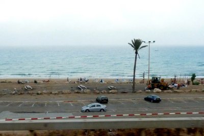 Campers on Haifa Beach