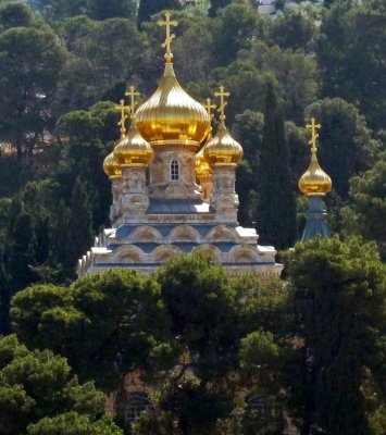 Russian Orthodox Church of Mary Magdalene is on the Mount of Olives