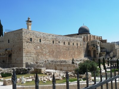 Al Aqsa Mosque on the Old City Wall of Jerusalem