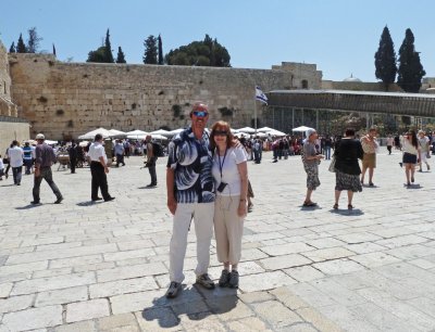 Bill & Susan in Western Wall Plaza, Jerusalem