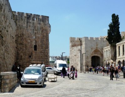 Leaving the Old City of Jerusalem by the Jaffa Gate