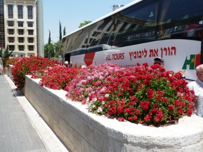 Flower Boxes in Front of the Hotel Where We Had Lunch in Jerusalem