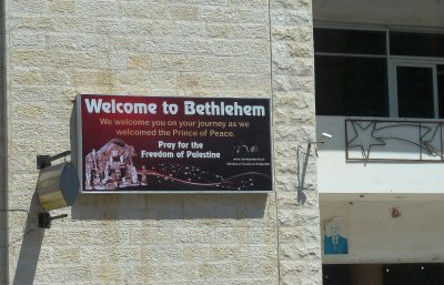 A Sign on Manger Street in Bethlehem