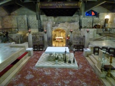 Inside the Church of the Annunciation in Nazareth
