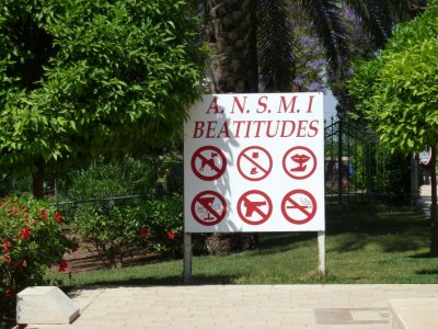 Sign on the Walk to the Church of the Beatitudes