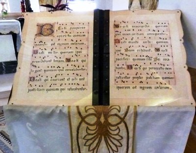 Early Sheet Music in the Chuch of the Beatitudes