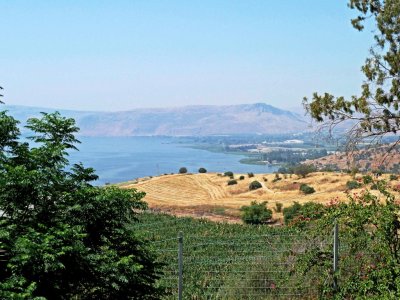 Looking Across the Sea of Galilee at the Golan Heights
