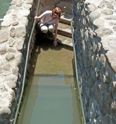 Susan at the Yardent Baptismal Site on the Jordan River